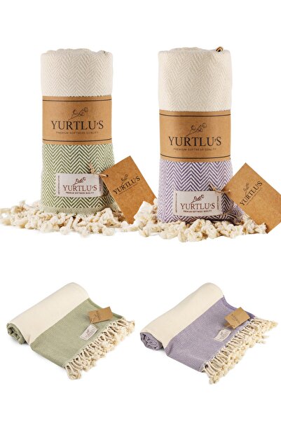 YURTLUS 2 ADET - 95x180 Cm - 100% Pamuk Peştemal Plaj , SPA ve Banyo Havlusu ...
