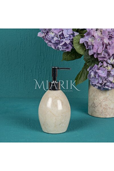 MIARIK DESIGN & DEKORASYON BEJ RENK MERMER OVAL SIVI SABUNLUK