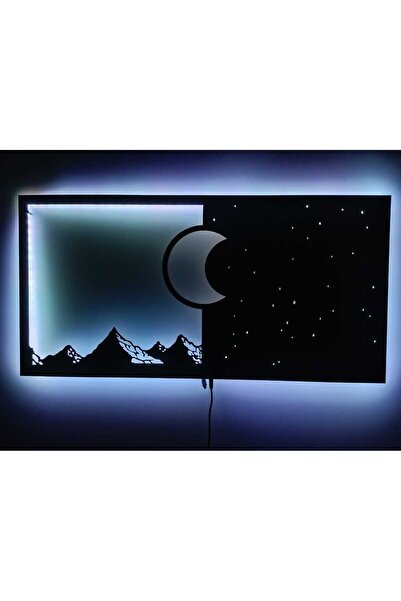 Deluxe wood Dw -day N Night Rgb Led Işıklı Ahşap Tablo Duvar Dekoru