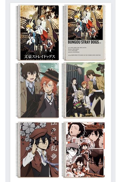 animeandyourworld دفتر ملاحظات Bungou Stray Dogs بحجم A4 مقاس 1 يحتوي على 72 صفحة (مسطر أو مربع)