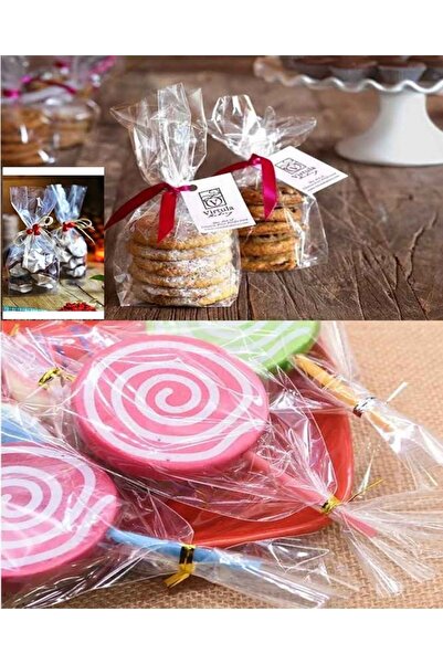 FUKARAOĞLU POŞETÇİ Parlak Bantsız Şeffaf Jelatin - Kurabiye Aksesuar Poşeti 8...