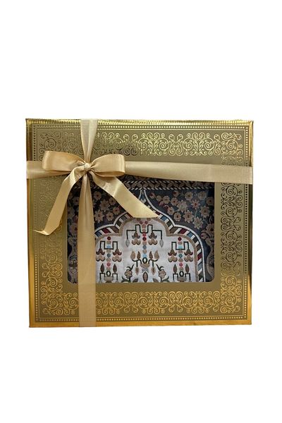 ENSARHAC-UMRE MALZEMELERİ Luxury Chenille Lined Special Fringed Dowry Prayer Mat