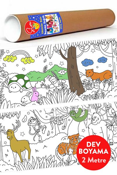 Sim Tasarım Coloring Forest Creatures Theme Educational Holiday Activity Coloring Paper