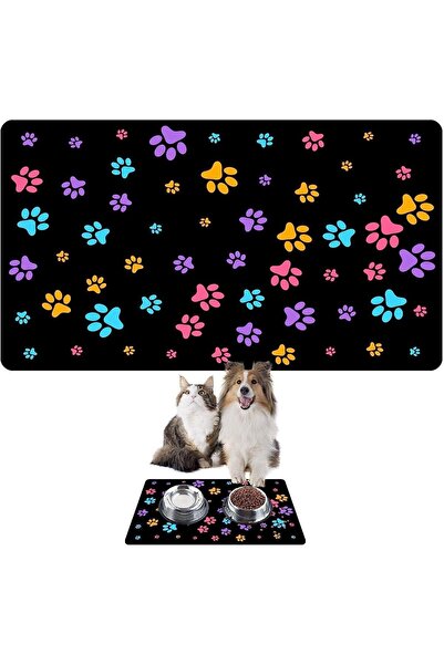 Monnhein بساط تغذية الحيوانات الأليفة بالطعام والماء، سهل التنظيف، مقاوم للما...