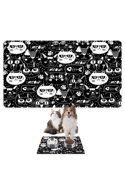 Monnhein بساط تغذية الحيوانات الأليفة بالطعام والماء، سهل التنظيف، مقاوم للما...