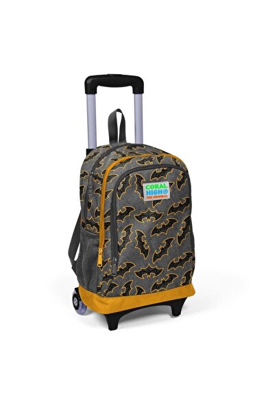 Coral High Kids Dark Gray Mustard Bat Patterned 2-Piece Bag Set with Squeegee...