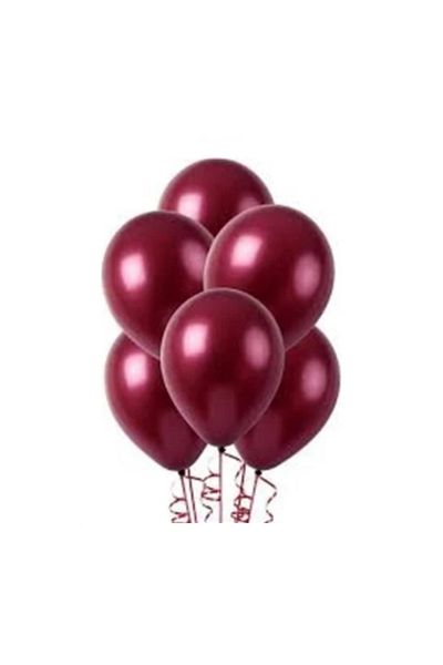 LOTUS PARTY Claret Red Metallic Latex Balloon - 10 Pieces