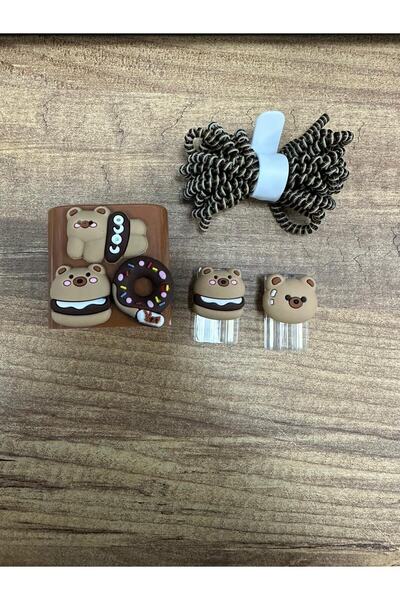 HappyCase Iphone 20w Uyumlu Şarj Başlık Kablo Koruyucu Ve Spiral Kablo Koruyu...