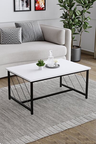 Fahrettin Küçük Düz Kesim Sehpa , 60x90 Metal Ayaklı Masa , Orta Sepha , Yan ...