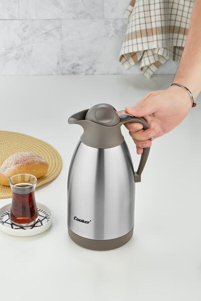 Cooker قسط الفولاذ المقاوم للصدأ 2 لتر نزهة التخييم مكتب الشاي القهوة الترمس