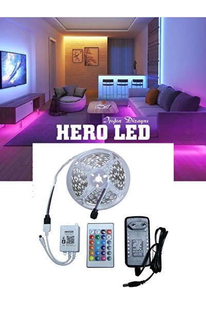 Hero Led 5 Metre Smart - Akıllı Wifi Kumanda Iç Mekan Rgb Şerit Led Set