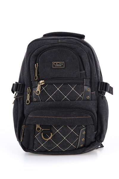 MUCCO Ccs51411 Μοντέλο Unisex Μαύρο σακίδιο πλάτης από καμβά - με τσέπη και αδιάβροχο