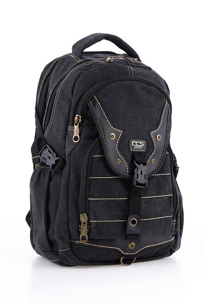 MUCCO Ccs51406 Μοντέλο Unisex Μαύρο σακίδιο πλάτης από καμβά - Αδιάβροχο, με πολλές τσέπες