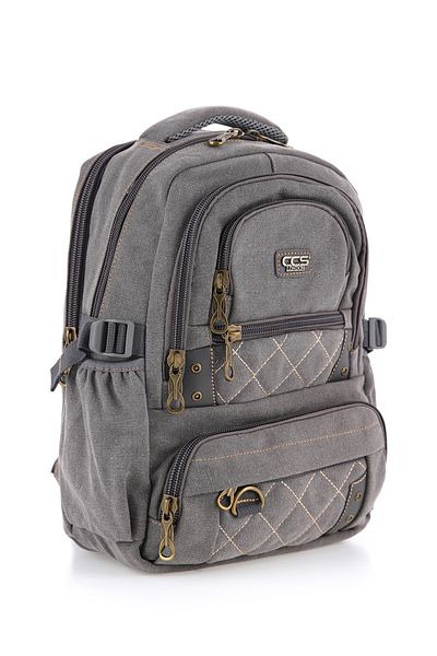DİNGABAGS ÇÇS Grey Ccs51411 Πανί από καμβά Unisex Αδιάβροχο σακίδιο πλάτης με πολλές τσέπες