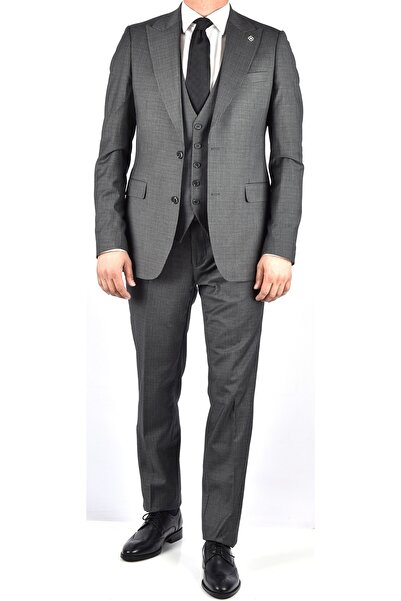 Carutte TK 40 2023-ÇİZGİLİ YELEKLİ SLİMFİT TAKIM ELBİSE/GRİ/54 BEDEN - 6 DROP