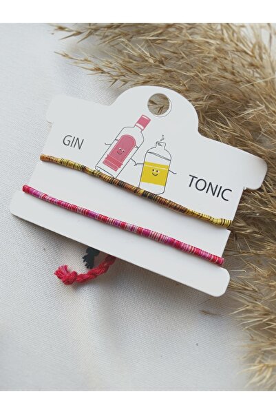 Atölye Merdiven Gin tonic yazılı espirili arkadaş bilekliği çift , kanka , eş...