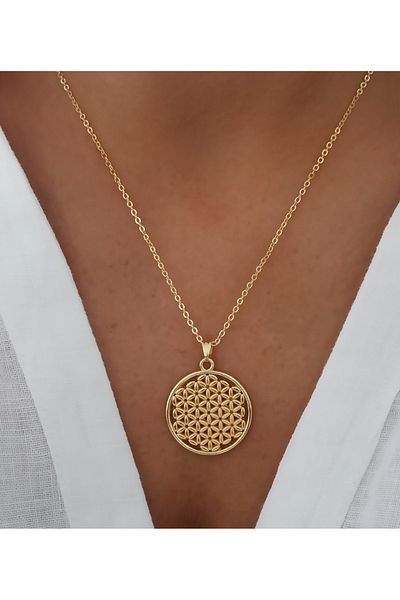 DENİZDENAL Flower of Life Chain Necklace