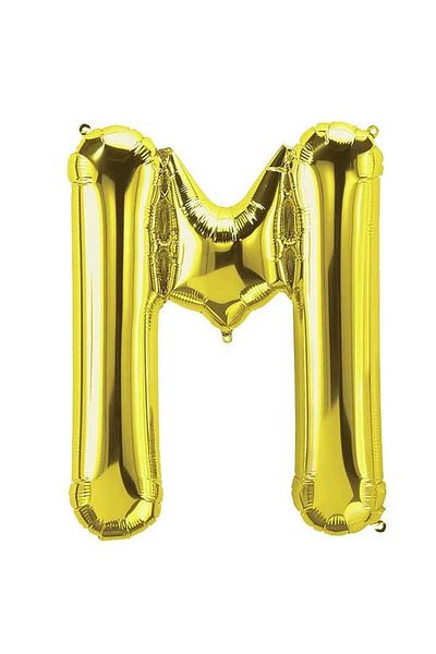 aşkın concept 40 cm Letter M Foil Balloon 16 inch Golden Gold