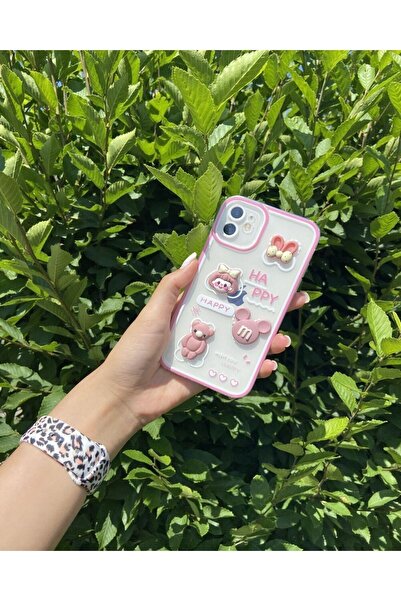 KILIF HOUSE Iphone 14 Pro Uyumlu Süslü Şeffaf Happy Kılıf