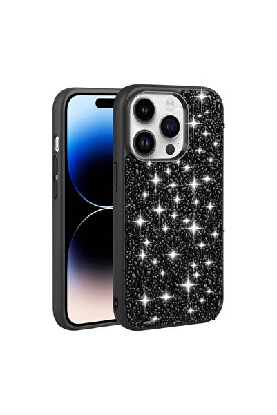 Rivor Apple iPhone 14 Pro Uyumlu Kılıf Kamera Çıkıntılı Parlak Taşlı Tasarım ...