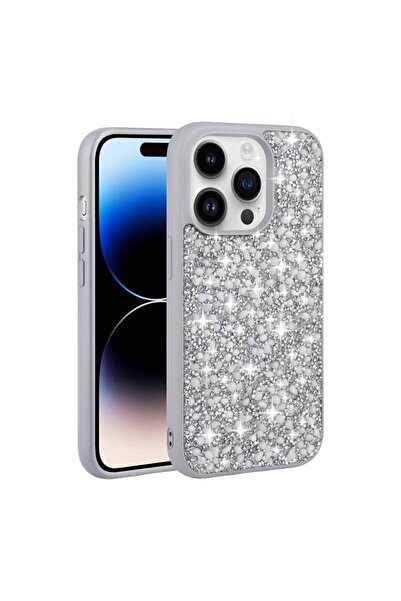 Rivor Apple iPhone 14 Pro Uyumlu Kılıf Kamera Çıkıntılı Parlak Taşlı Tasarım ...