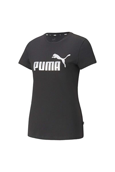 Puma Damen T-Shirt – ESS+ Metalik Logolu Tişört, Rundhals, Kurzarm, uni