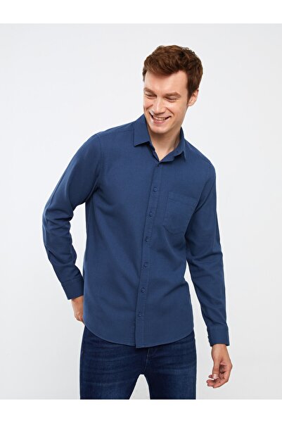 LC Waikiki Ανδρικό πουκάμισο από ποπλίνα - κανονική εφαρμογή, μακρυμάνικο