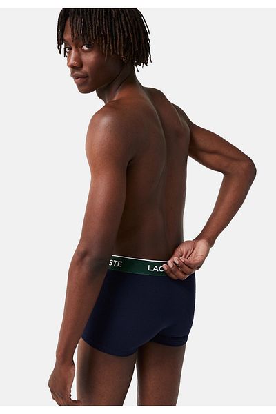 Lacoste Boxershorts 3er-Set kurze Boxershorts CASUAL MARINE mit Kontrast-Bund