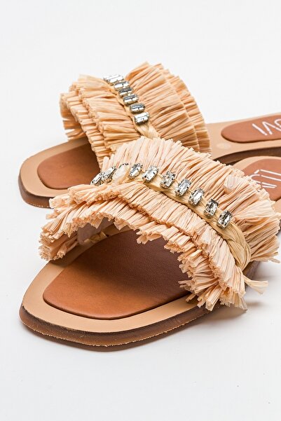 LuviShoes LUPE Beige Stone Women's Slippers