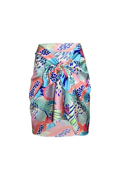 Bolder Sakura Green Dragon Fruit Satin Sheer Pareo (147*55)