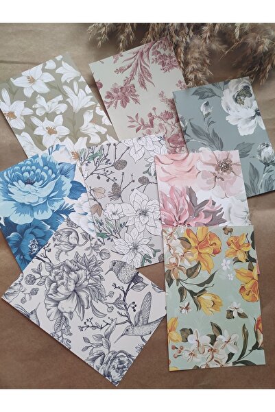 SelisCraft Scrapbook Çiçek Desen Kağıt Seti 01 Ajanda Planlayıcı Bullet Journ...