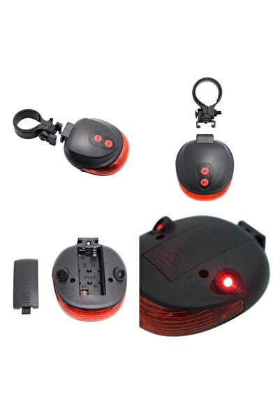 DUHALINE Çok Fonksiyonlu Pilli Bisiklet Led Lazer Şerit Işığı Arka Stop Lambası