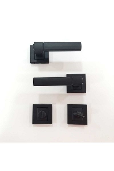 ARON Sofuoğlu Polat Luxury Square Badge Matte Black (BANYO-WC) Door Handle Aluminum / Steel