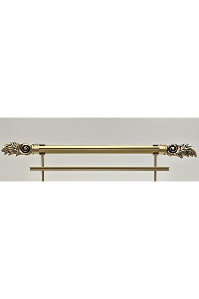 RUSTIKCIM ANTİK RUSTİK SARI FON PERDE ASKISI TEK RAYLI KRST-16 150 CM