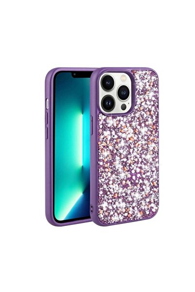 Rivor Apple iPhone 12 Pro Max Uyumlu Kılıf Kamera Çıkıntılı Parlak Taşlı Tasa...