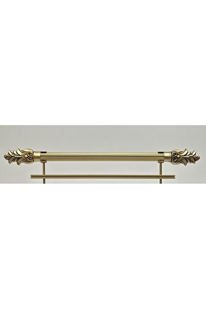RUSTIKCIM ANTİK RUSTİK SARI FON PERDE ASKISI TEK RAYLI KRST-14 175 CM