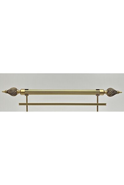 RUSTIKCIM ANTİK RUSTİK SARI FON PERDE ASKISI TEK RAYLI KRST-17 100 CM