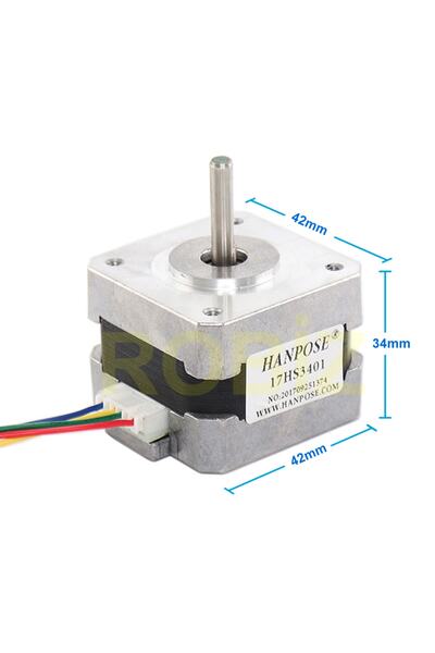 Genel Markalar 17HS3401 Nema 17 Step Motor 0.28N.m D Mil 2 Faz 1.3A 1.8 Derece 200 Adım Tork 3D Yazıcı Printer