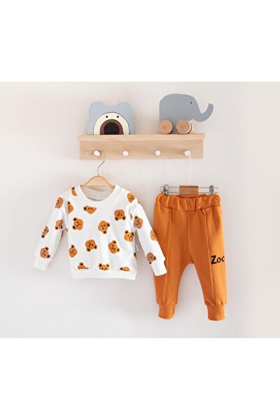 Bubito Teddy Bear Patterned Baby Bottom and Top Set