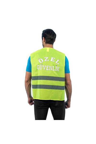 AskerVadisi Özel Güvenlik Yazılı Ikaz Yeleği Reflektörlü Sarı Renk