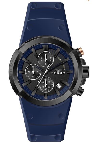 FERRO FM11002D-D 44 mm Lacivert Erkek Kol Saati