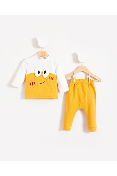 Bubito Usmívající se obličej vzorované dětské spodní a horní sada