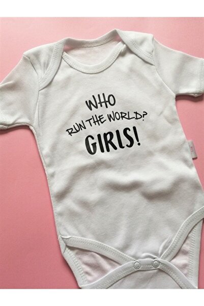 BabyLimon بدلة بيضاء مطبوعة للفتيات من Who Run The World