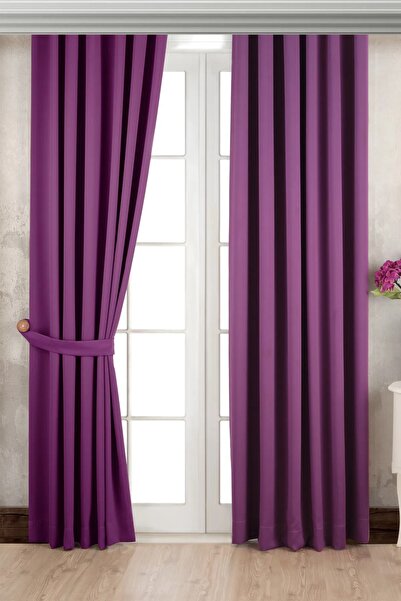 Genel Markalar Blackout Işık Geçirmez Ekstraforlu Karartma Mor Fon Perde & Gü...