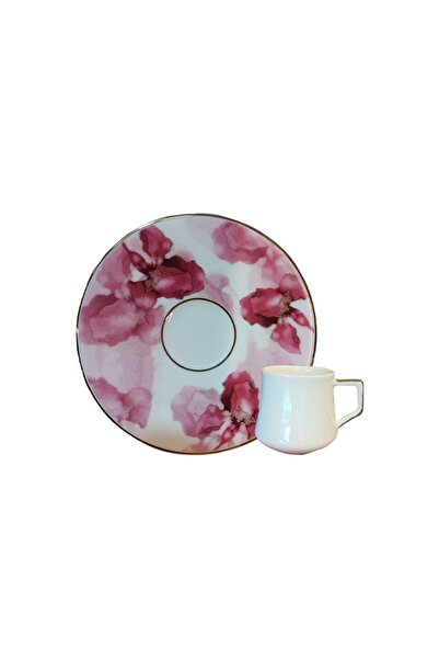 Aryıldız EVALIZA PEMBE ÇİÇEK KAHVE FİNCANI 12LI