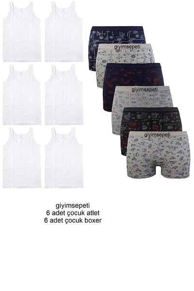 giyimsepeti Σετ 6 αγοριών Athlete-Boxer Suits Βαμβακερό