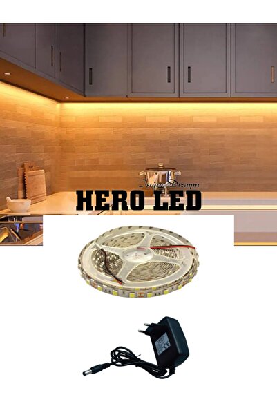 Hero Led 5 Mt Üç Çipli Iç Mekan Şerit Led Set Adaptör Günışığı