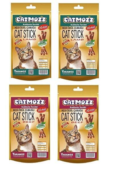 CatMozz Stick Kuzu Etli & Kedi Otlu Ve Biftekli Kediler için Ödül Çubuğu 10'l...