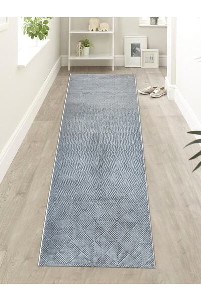 BAKIRÖZÜ HOME Αντιολισθητικό χαλάκι με ανάγλυφη επιφάνεια, χαλάκι δαπέδου, κομμένο χαλάκι δαπέδου, γκρι κοσταντινιάτικο