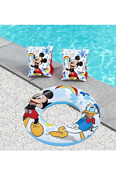 Yeşil Oyuncak Mickey Mouse Can Simidi ve Yüzme Kolluğu Set